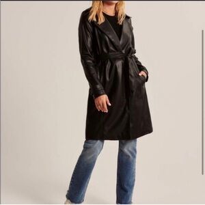 Abercrombie & Fitch Vegan Leather Trench Coat